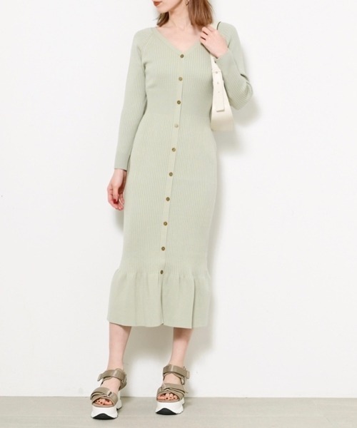Snidel Sustainaフロントボタンニットワンピース Buyee日本代购服务 于zozotown购物 Bot Online