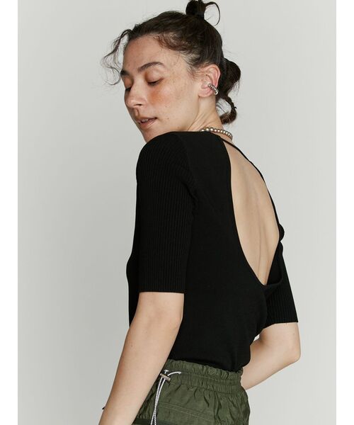 UN3D. | BACK OPEN KNIT TOP / バックオープンニットトップ - Buyee 