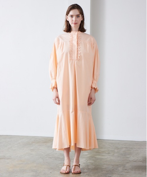 MARILYN MOON | ハーフスリーブタックフリルコクーンドレス