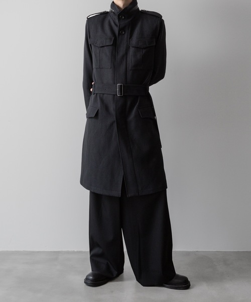 新品 ato 22AW STAND COLLAR COAT ENGLAND LAMB MELTON STAND COLLAR COAT/BLACK | a