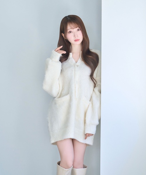ROSE MUSE | Shaggy knit cardie - Buyee, an Online Proxy Shopping