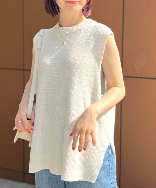ROUGE VIF | 【セットアップ対応】麻混片畦ニットベスト - Buyee