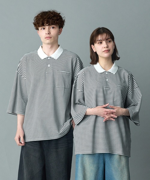 RUUBON | 【RUUBON】moss stitch polo shirt / モスステッチ