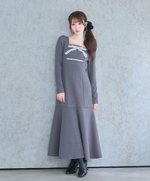 ROSE MUSE | Lace ribbon knit sew one piece - Buyee, an Online