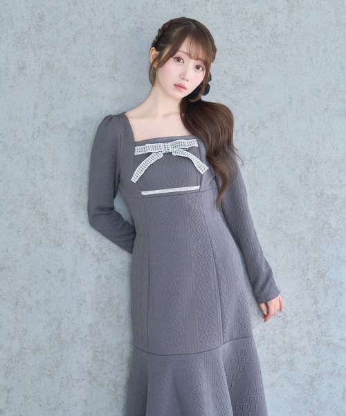 ROSE MUSE | Lace ribbon knit sew one piece - Buyee, an Online