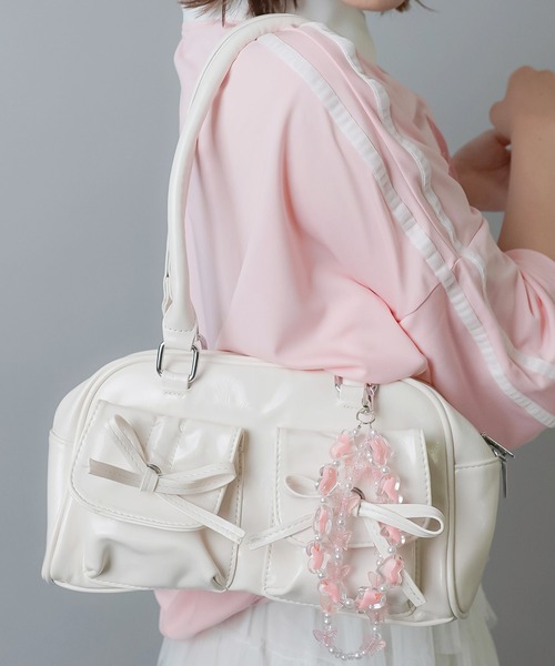 SPINNS | リボンポケット 合皮ハンドバッグ / 500mlペットボトル