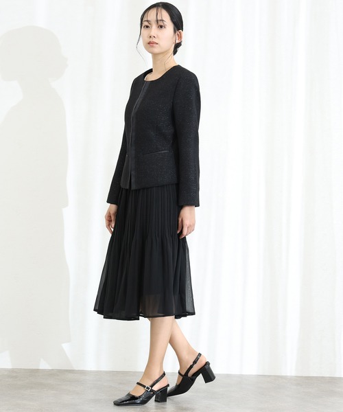 POURVOUS | スリット ノーカラー ジャケット セレモニースーツ 入学式