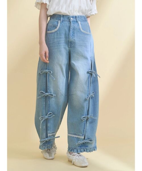 MERRY JENNY | バレルレッグリボンデニムパンツ - Buyee, an Online
