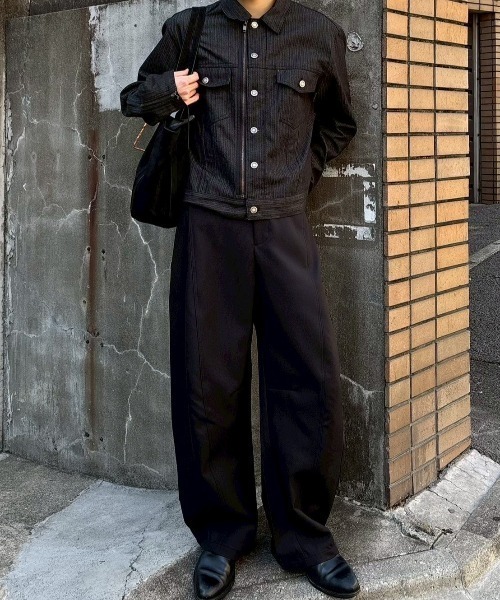 CHIKASHITSU + | 【Chikashitsu +】stripe tuck slacks