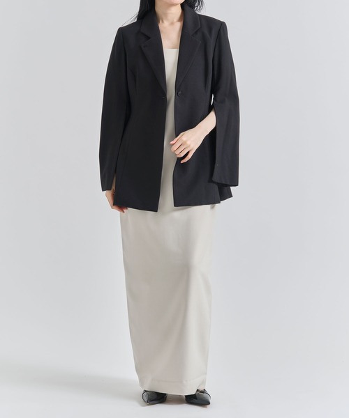 louren ローレン shoulder tie jumpsuit ネクタイ グレー 無地