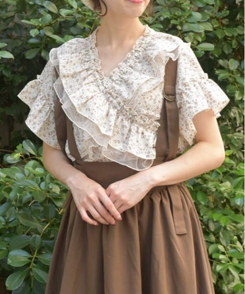 axes femme  ビッグリボン キャミソールビスチェ ブラウス2点セット axes femmeビッグリボン キャミソールビスチェ ブラウス 2点セット