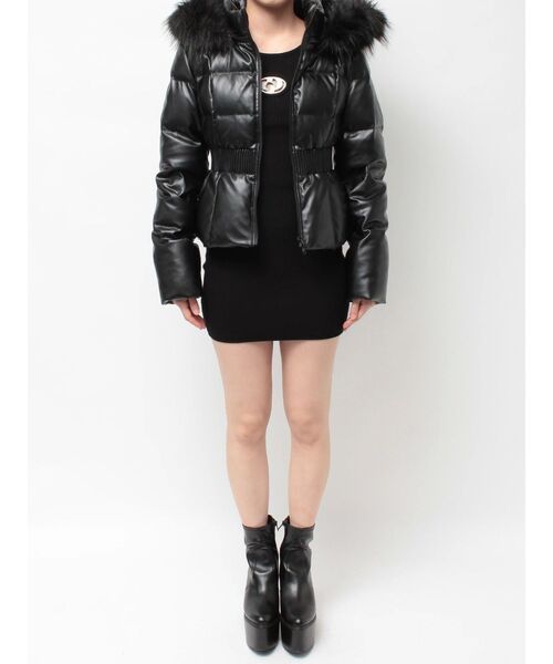 GYDA | GDベルト付きフェイクレザーショートダウンコート - Buyee日本