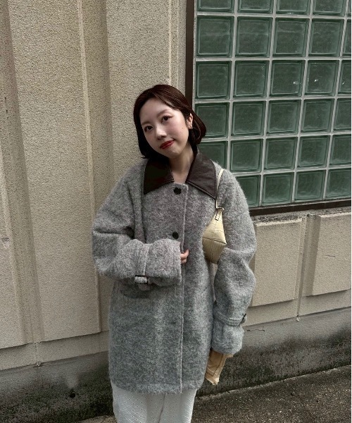 Lawgy different material fluffy coat｜lawgy（ラウジー） コート