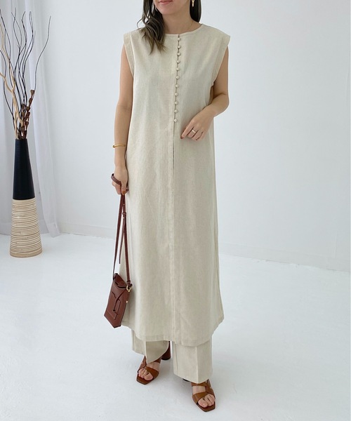 Stylesea リネンライクジレスリットワンピース Buyee Layanan Belanja Online Belanja Di Zozotown