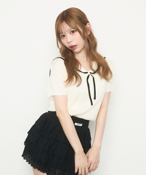 user_242dea43 20471120 ニット半袖 TITTY&CO. | 半袖セーラーニット - Buyee, an Online Proxy