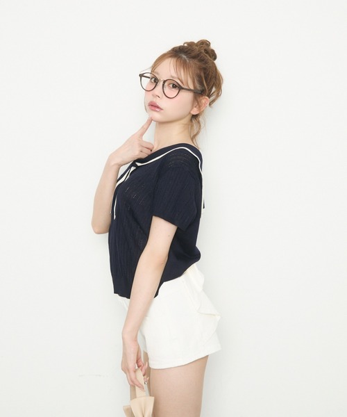 user_242dea43 20471120 ニット半袖 PROPORTION BODY DRESSING ニット セーター ダイヤ柄半袖ニット