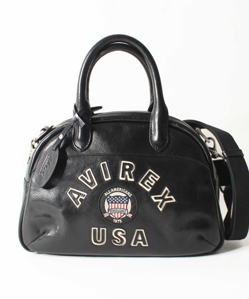 AVIREX バーシティーレザーミニボストンバッグ AVIREX｜《直営店限定》VARSITY LEATHER MINI-BOSTON BAG/ バー