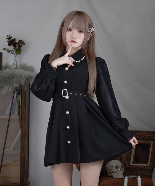 Pal elfy（パルエルフィー）の「クラシカルシャツレイヤードワンピース