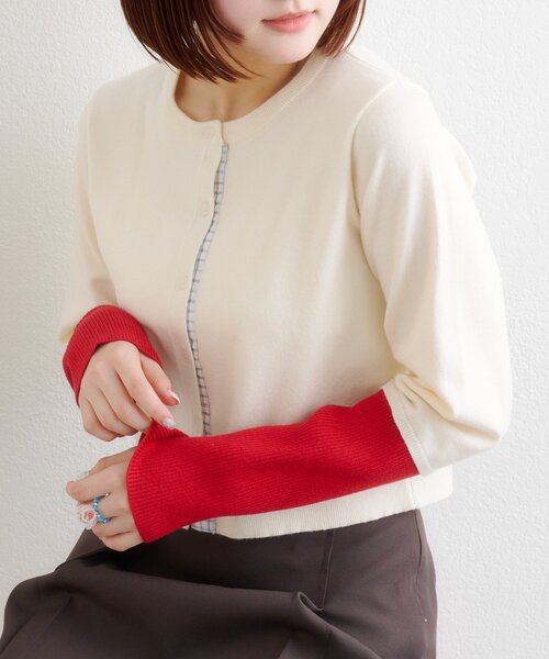 W CLOSET | チェックシャツレイヤードカーディガン - Buyee, an Online