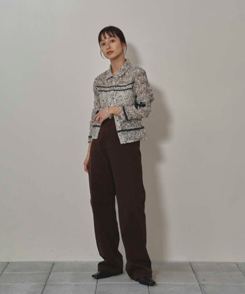 todayful Embroidery Mesh Shirts TODAYFUL Embroidery Mesh Shirts