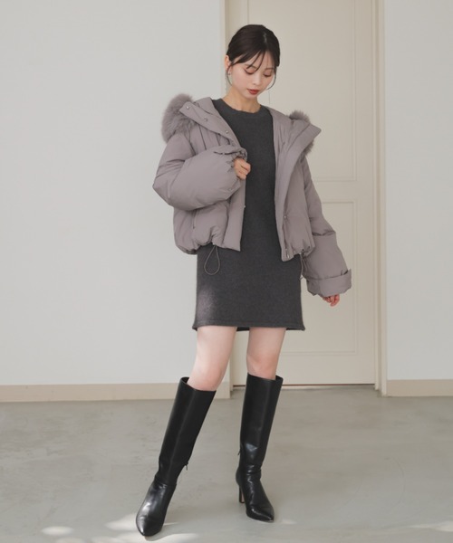 SNIDEL | 【WEB限定カラーあり】西川フードファーショートダウン