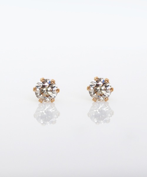 CUI-CUI | 一石 シャンパンダイヤモンド 0.2ct ピアス | K18 - Buyee