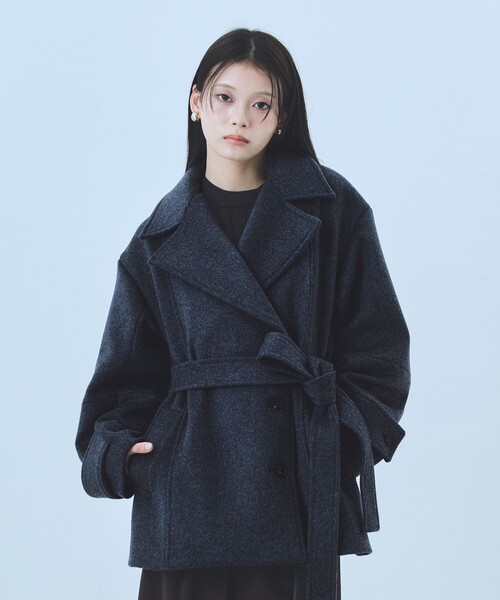 UNITED TOKYO | SUPER140ラペルショートコート｜ウール/保温/冬服