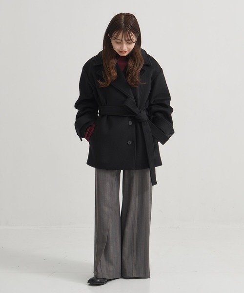 UNITED TOKYO | SUPER140ラペルショートコート｜ウール/保温/冬服