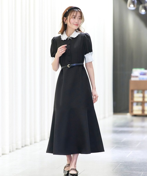 RUIRUE BOUTIQUE ストレッチ バイカラー クラシック ワンピース 夏ワンピース・ロングワンピース・シャツワンピース・デザイン ワンピース・襟付きワンピース・マーメイドスカート - Buyee, an Online Proxy Shopping Service Shop at ZOZOTOWN