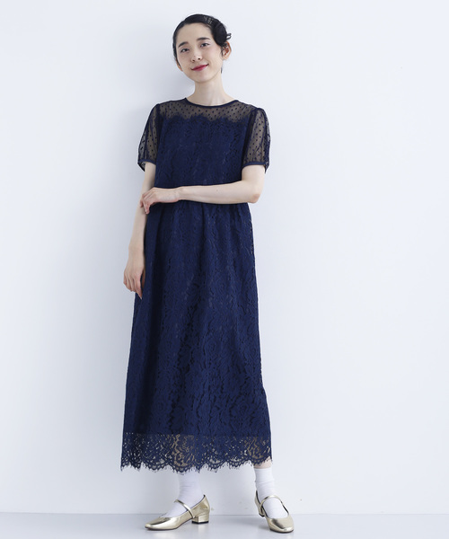 Merlot Plus ドットチュール レース切替ビスチェ風ワンピース7533 Buyee An Online Proxy Shopping Service Shop At Zozotown Bot Online