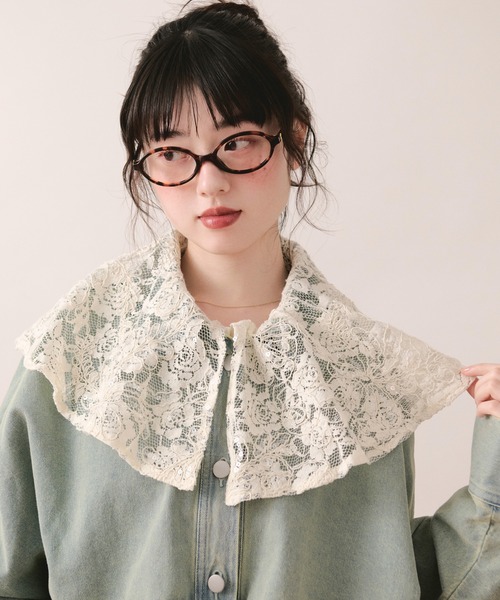 LOIN NUIT | spanglelace collar blouse / スパンコールレースカラー