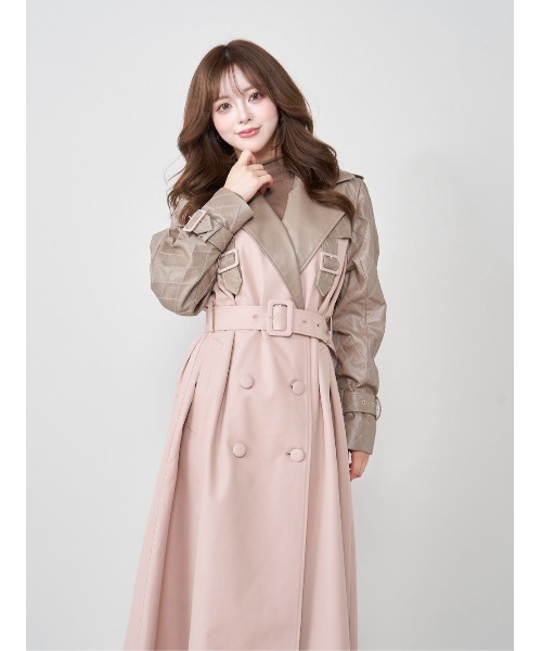 DARICH | バイカラーレザーレイヤードトレンチコート - Buyee, an