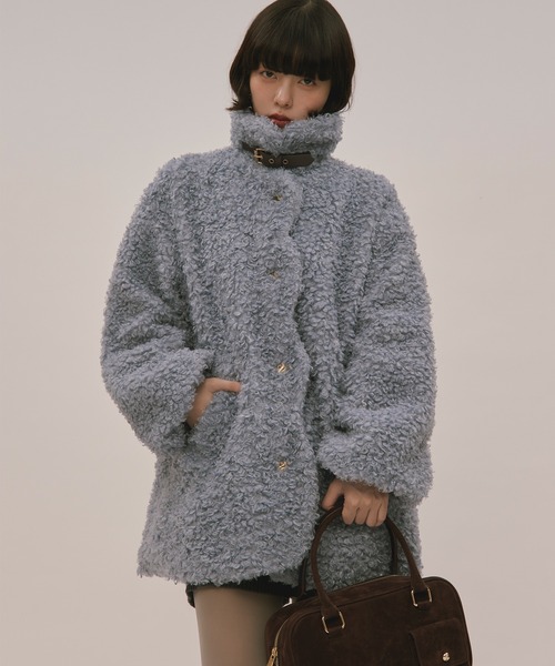 LOIN NUIT | nuance button poodle coat / ニュアンスボタンプードル