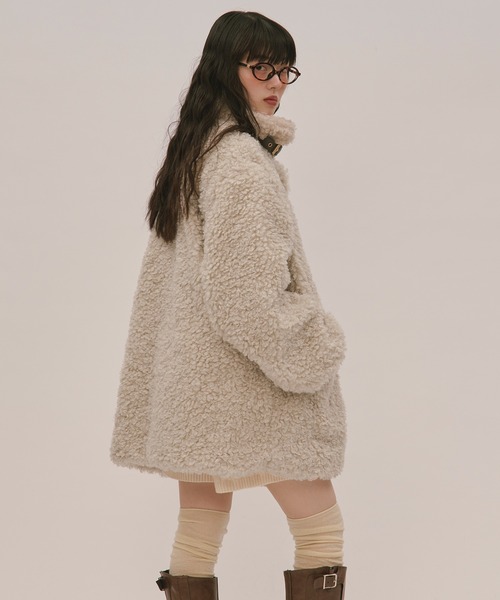 LOIN NUIT | nuance button poodle coat / ニュアンスボタンプードル