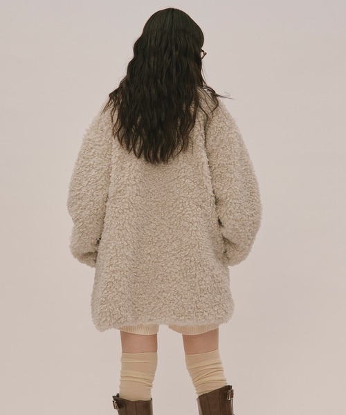 LOIN NUIT | nuance button poodle coat / ニュアンスボタンプードル