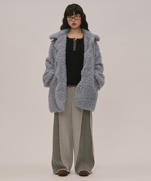 LOIN NUIT | nuance button poodle coat / ニュアンスボタンプードル