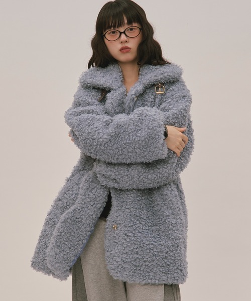 LOIN NUIT | nuance button poodle coat / ニュアンスボタンプードル