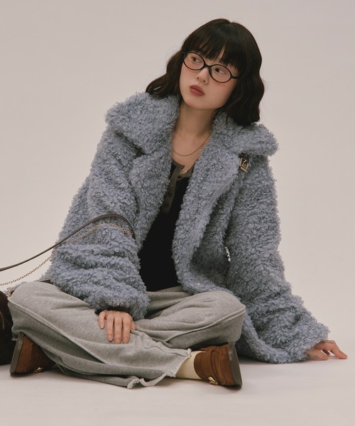 LOIN NUIT | nuance button poodle coat / ニュアンスボタンプードル