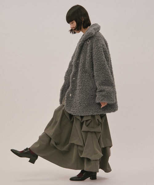 LOIN NUIT | nuance button poodle coat / ニュアンスボタンプードル