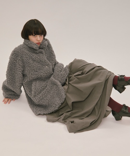LOIN NUIT | nuance button poodle coat / ニュアンスボタンプードル