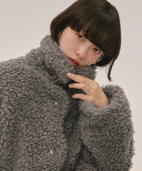 LOIN NUIT | nuance button poodle coat / ニュアンスボタンプードル
