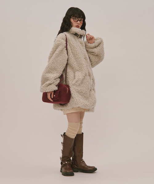 LOIN NUIT | nuance button poodle coat / ニュアンスボタンプードル