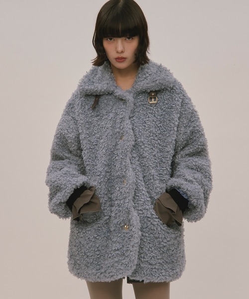 LOIN NUIT | nuance button poodle coat / ニュアンスボタンプードル