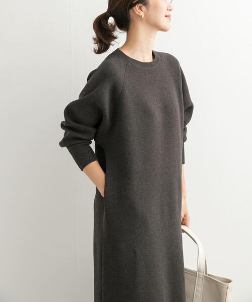 K.T KIYOKO TAKASE | コスミカルウォーム両面起毛 タックシャツドレス