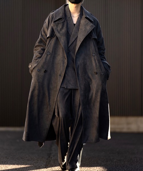 新品 CLEL スウェードトレンチコート CLEL】Double Tech Fade Trench Coat/ダブルテックフェード