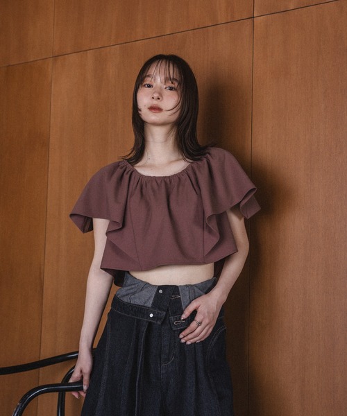 ブラウス シャツ balloon one shoulder tops / バルーンワンショルダートップス レディース mideal ブラウス シャツ balloon one shoulder tops / バルーン