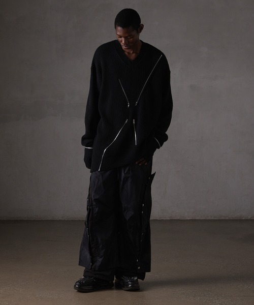 GRANCY | 【GRANCY】Button Layered Design Nylon Pants