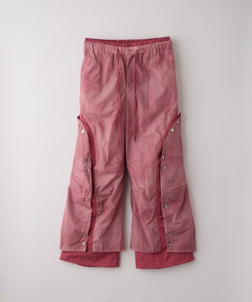 パンツ grancy Button Layered Nylon Pants GRANCY】Button Layered Design Nylon Pants / ボタンレイヤード
