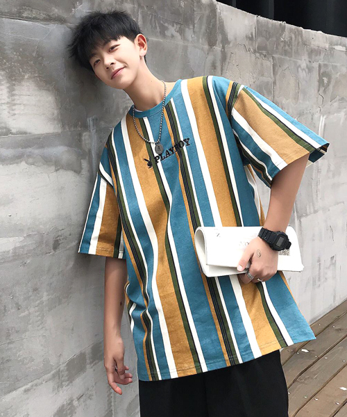 Neos Neos Sellect Design Playboy ルーズシルエット プリント ボーダー ストライプ Tシャツ Buyee An Online Proxy Shopping Service Shop At Zozotown Bot Online