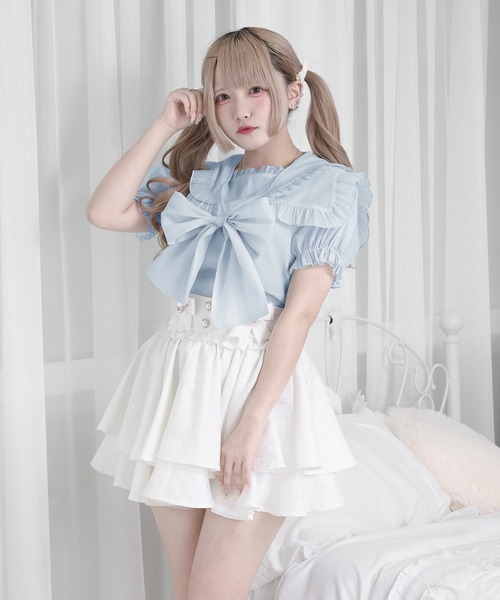 ♡Pal elfy♡ PAL ELFY | ダブルセーラー襟ブラウス - Buyee, an Online Proxy